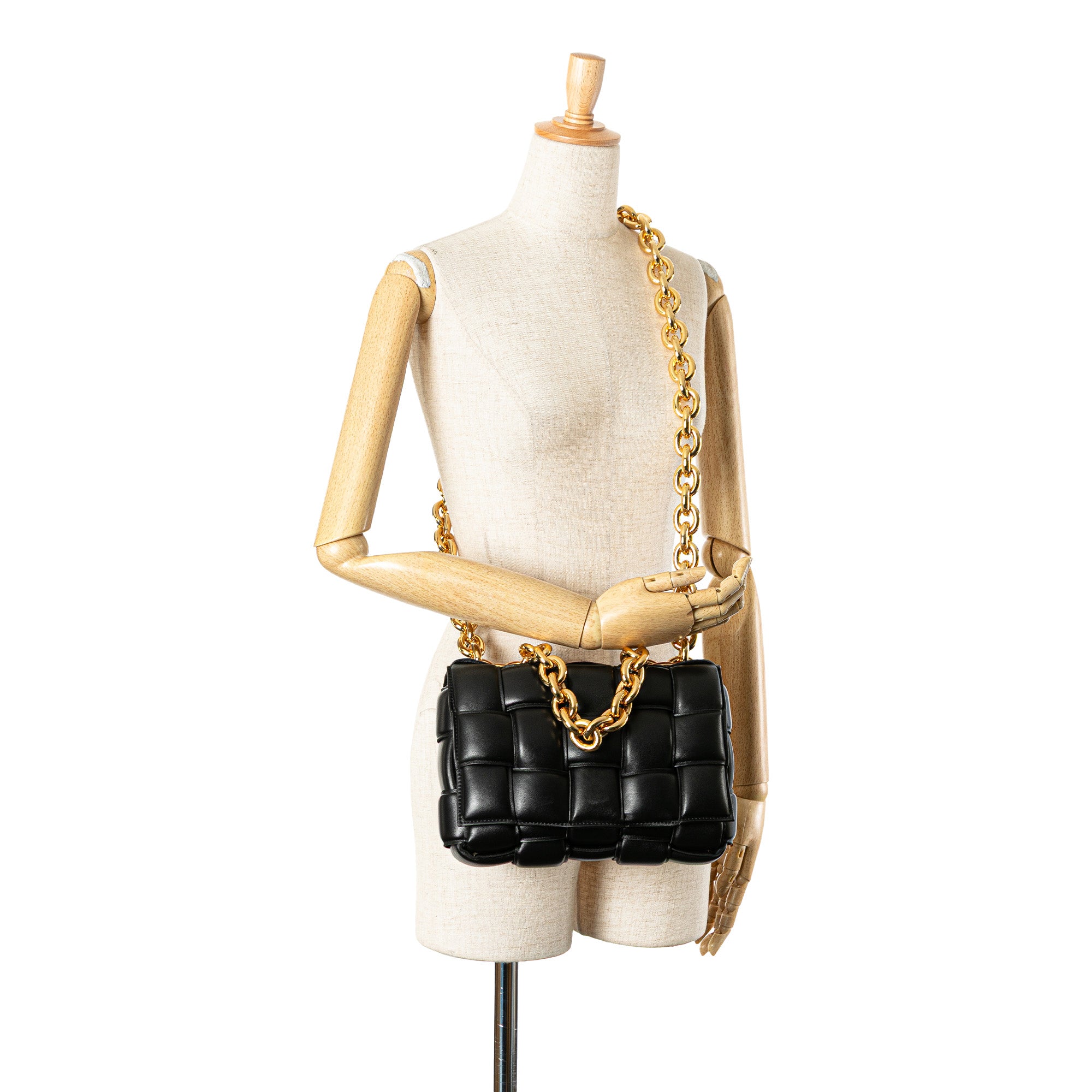 Nappa Intrecciato Padded Chain Cassette Satchel