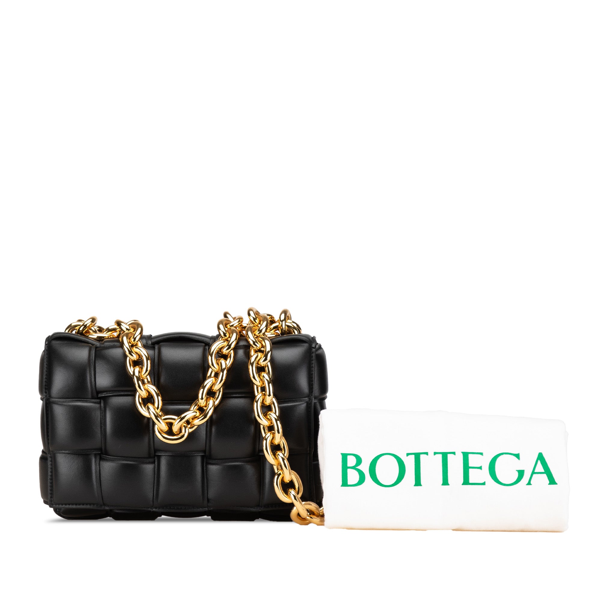 Nappa Intrecciato Padded Chain Cassette Satchel