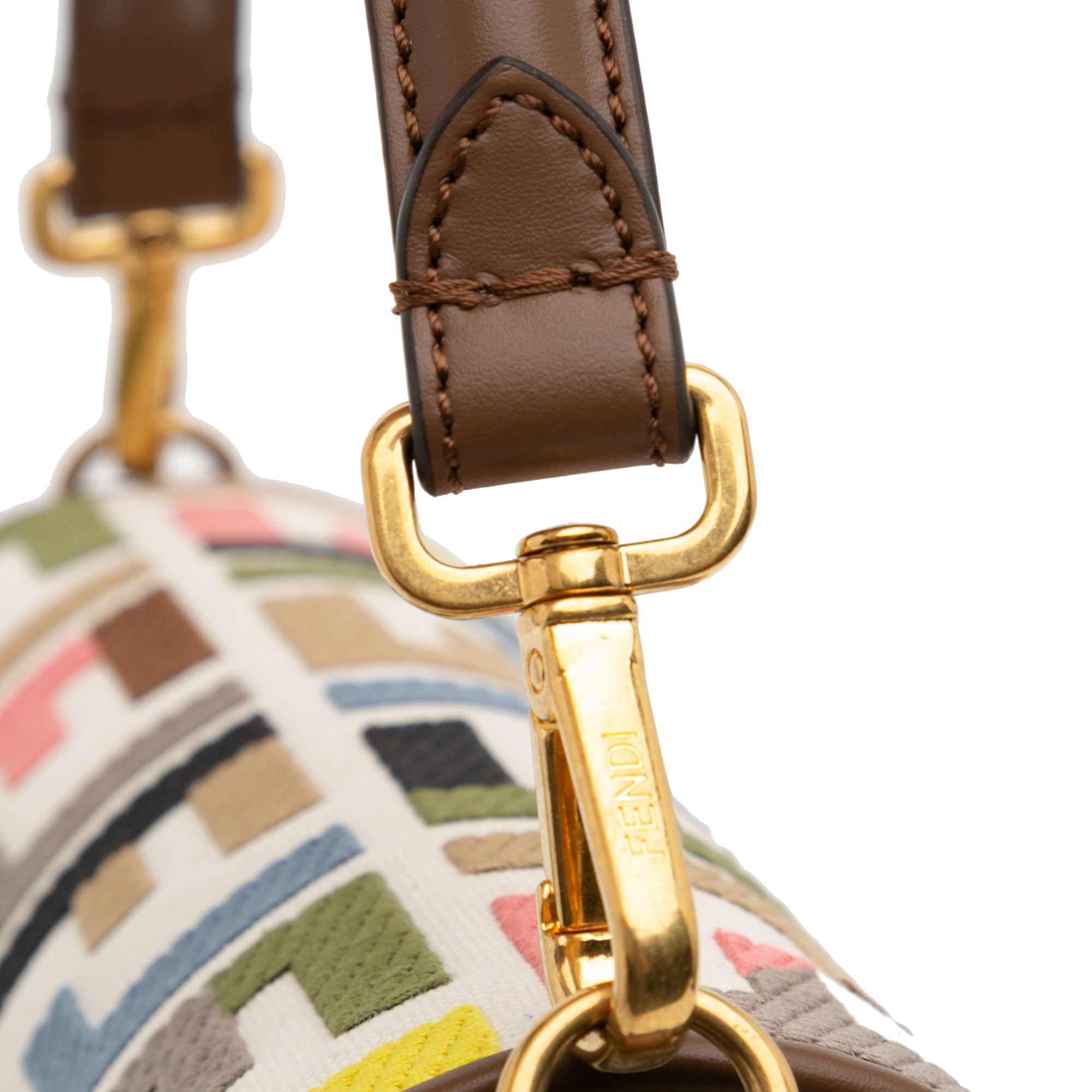 Zucca Canvas Embroidered Baguette Satchel