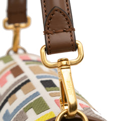 Zucca Canvas Embroidered Baguette Satchel
