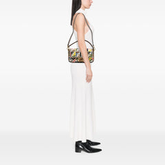 Zucca Canvas Embroidered Baguette Satchel
