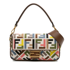 Zucca Canvas Embroidered Baguette Satchel