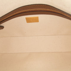 Zucca Canvas Embroidered Baguette Satchel
