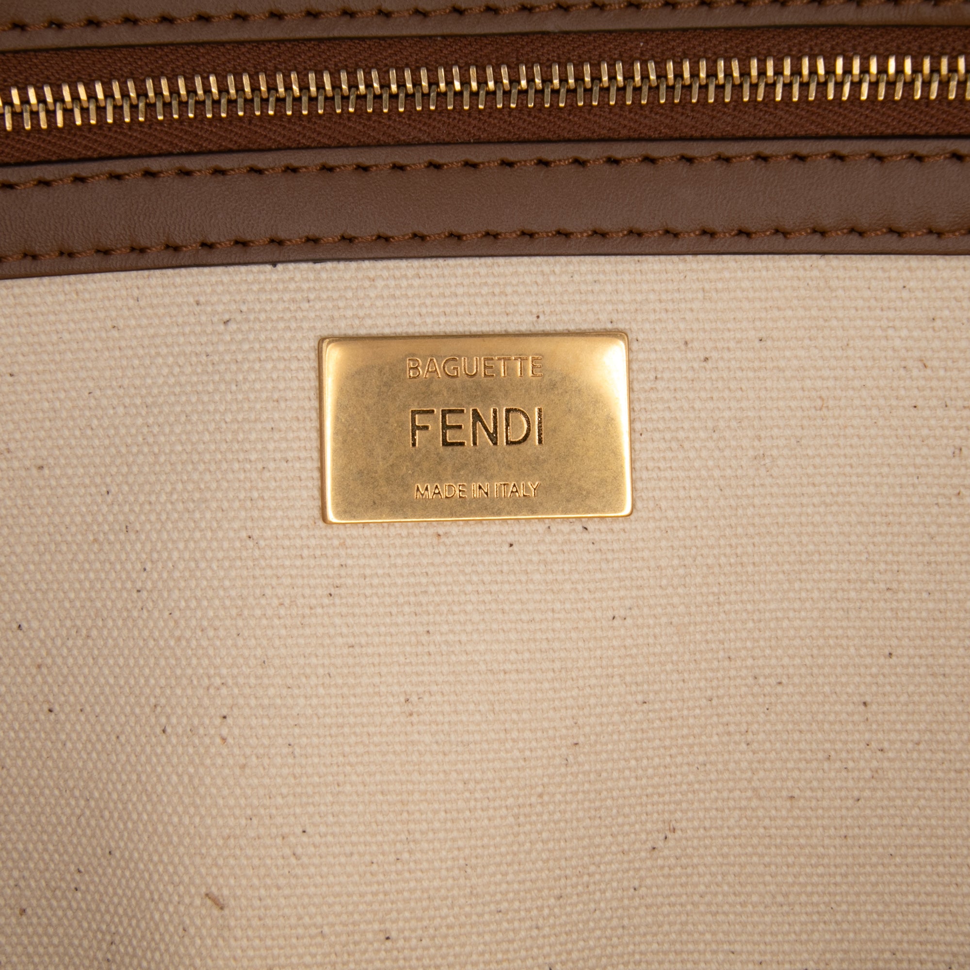 Zucca Canvas Embroidered Baguette Satchel