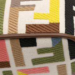 Zucca Canvas Embroidered Baguette Satchel