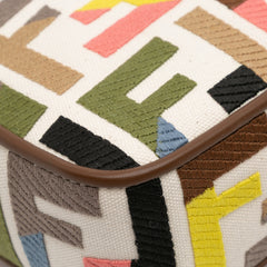 Zucca Canvas Embroidered Baguette Satchel