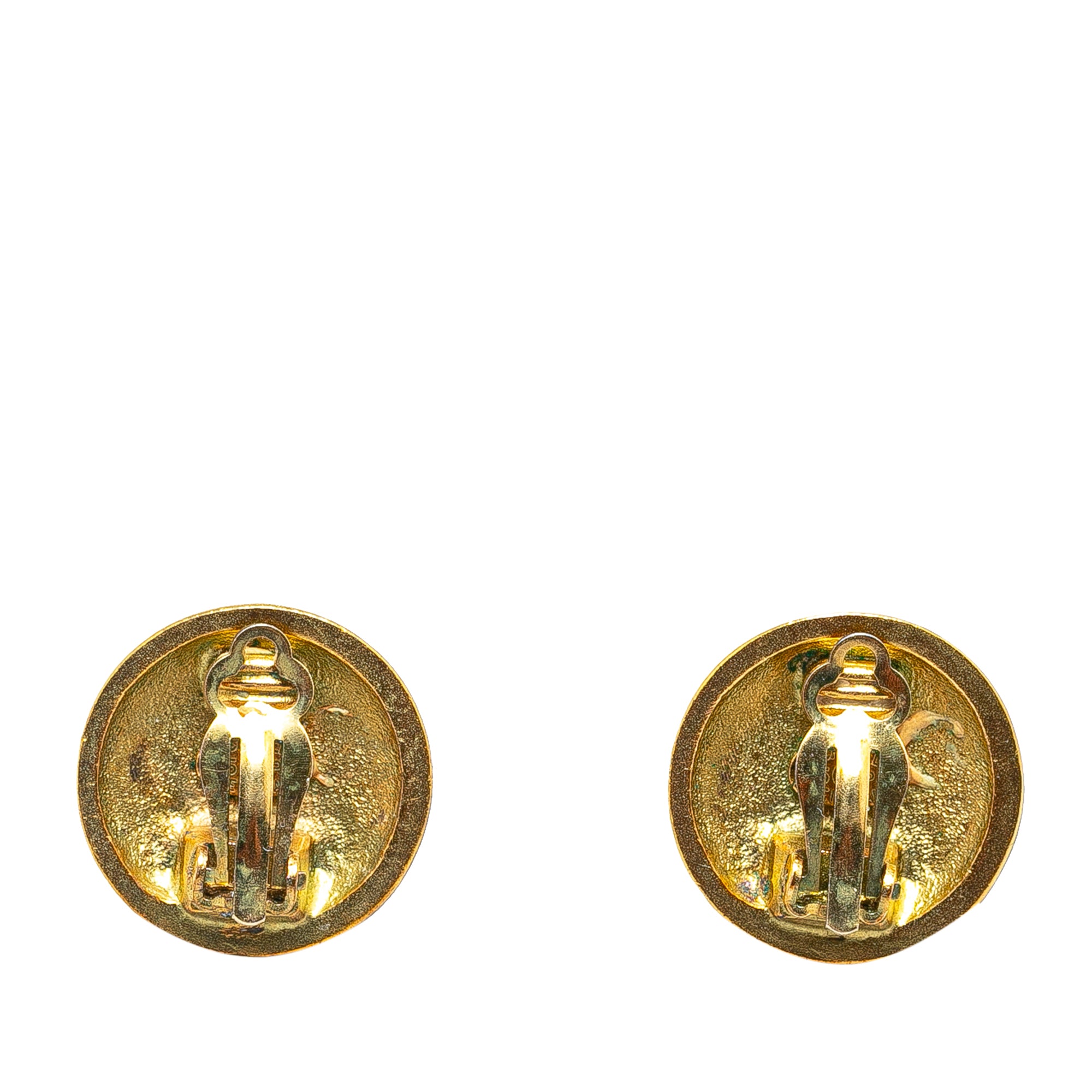 Gold Plated CC Clip On Earrings