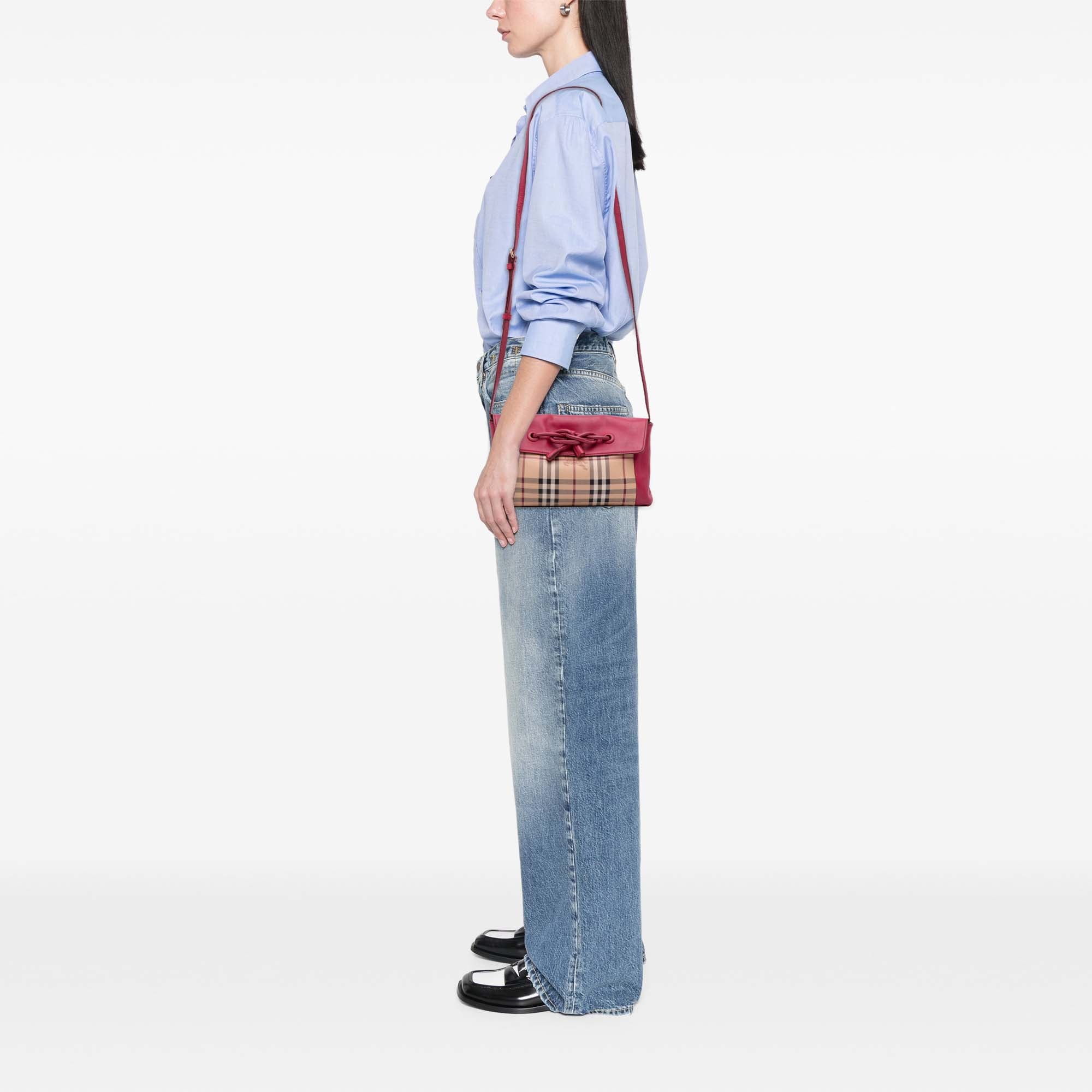 Haymarket Check Coated Canvas Leah Crossbody
