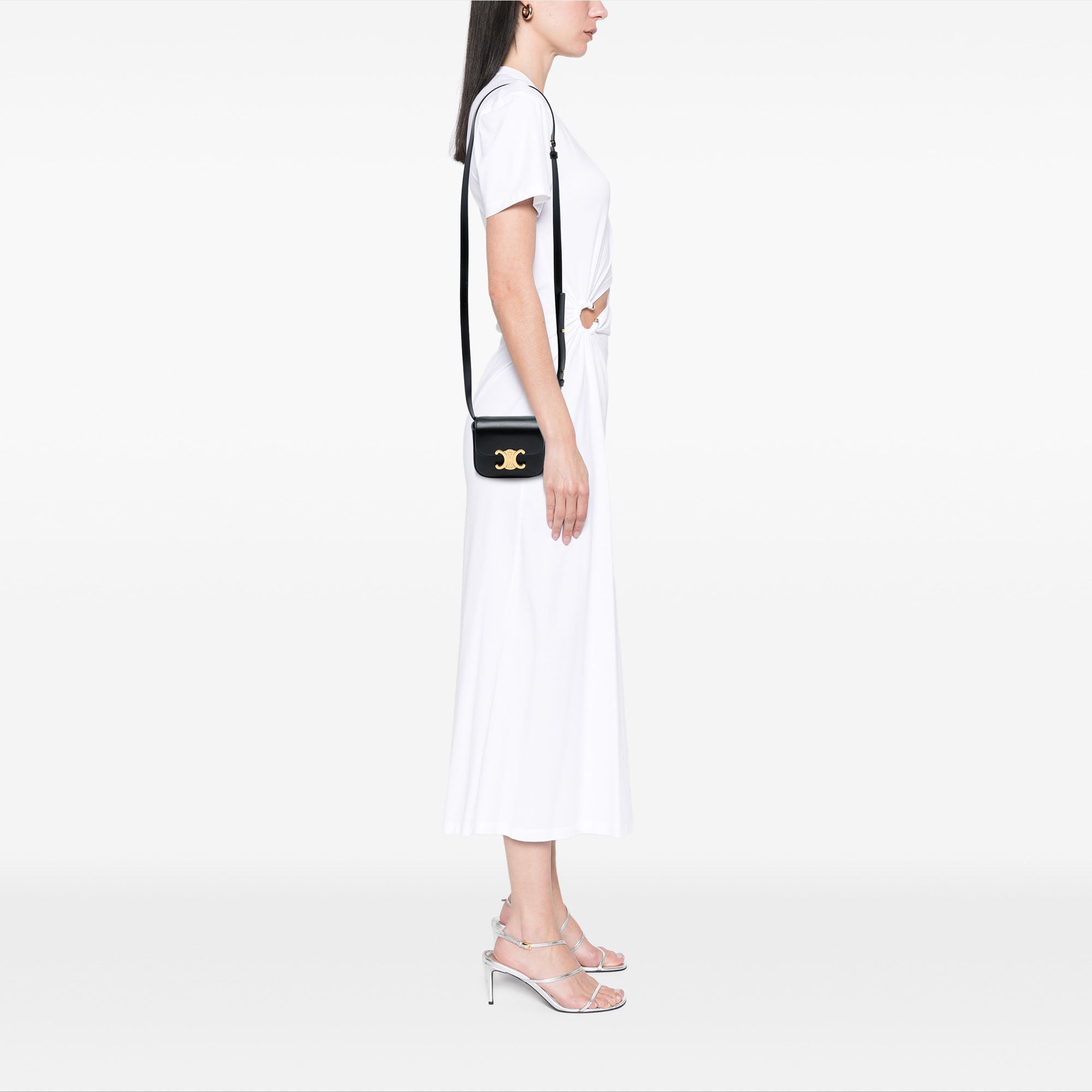 Mini Shiny Calfskin Triomphe Crossbody