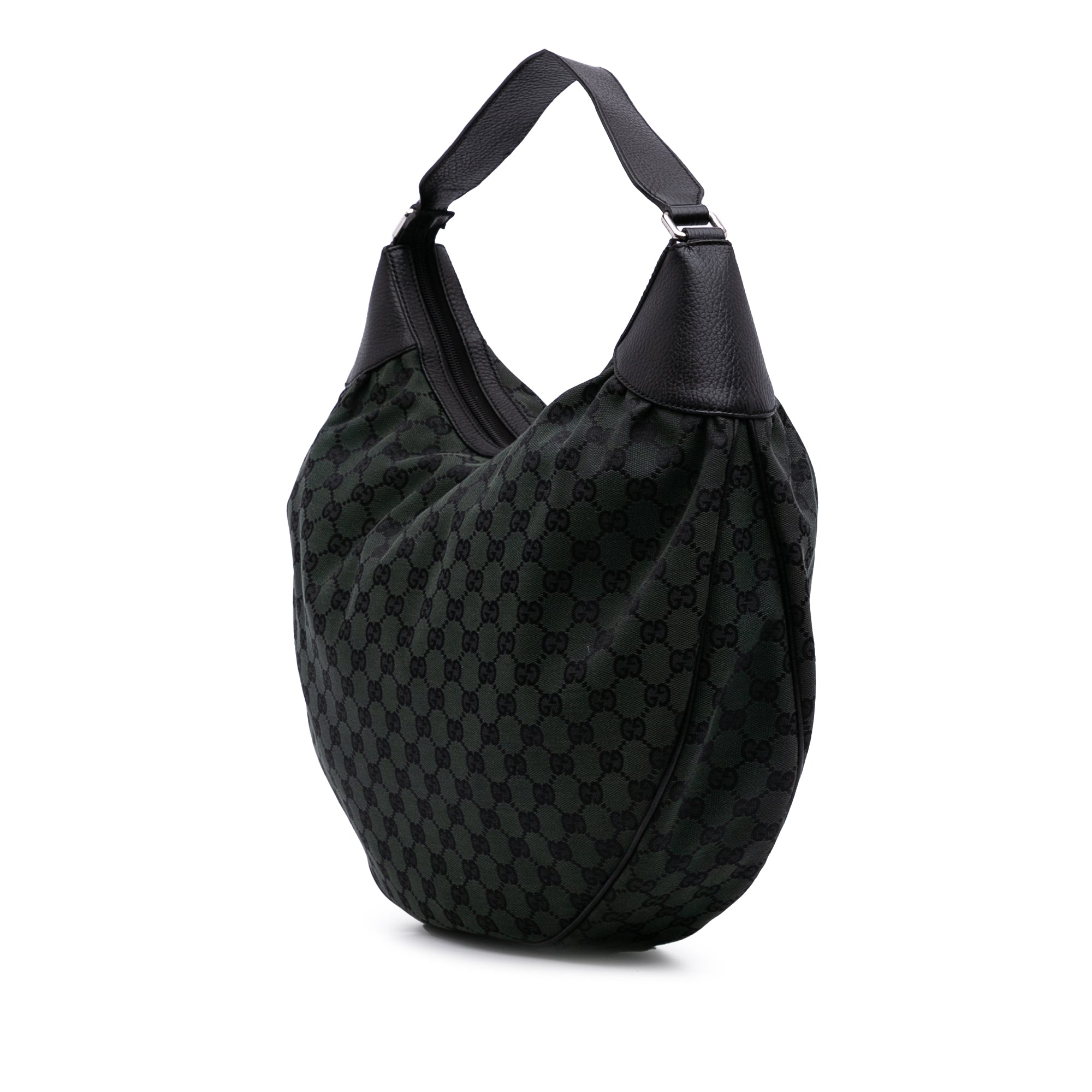 Large GG Canvas Half Moon Hobo