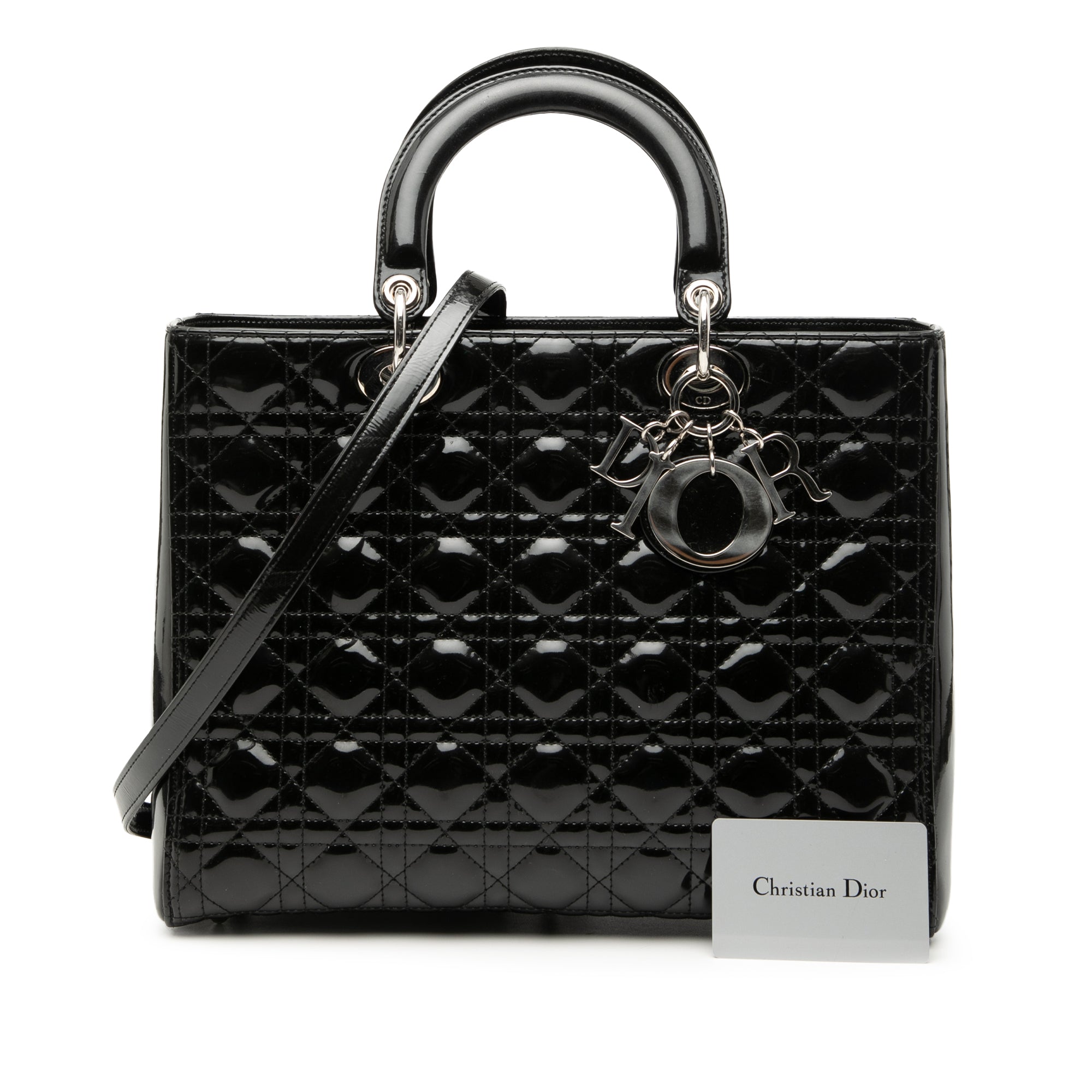 Large Patent Cannage Lady Dior