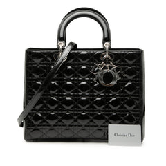 Large Patent Cannage Lady Dior
