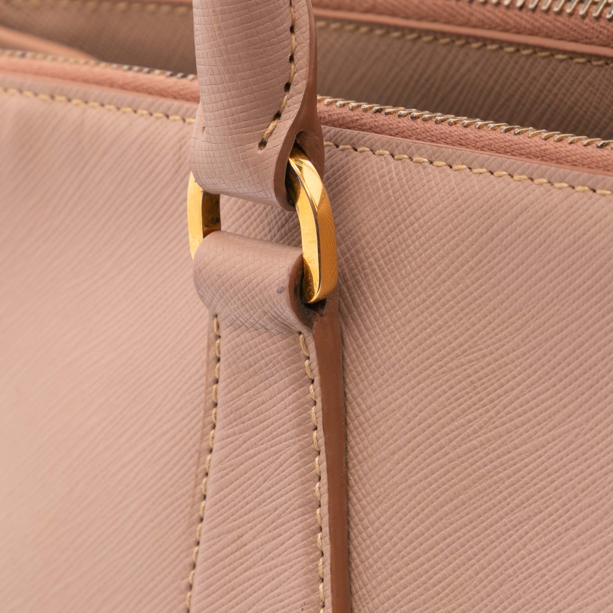 Large Saffiano Lux Galleria Double Zip Satchel