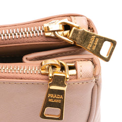 Large Saffiano Lux Galleria Double Zip Satchel