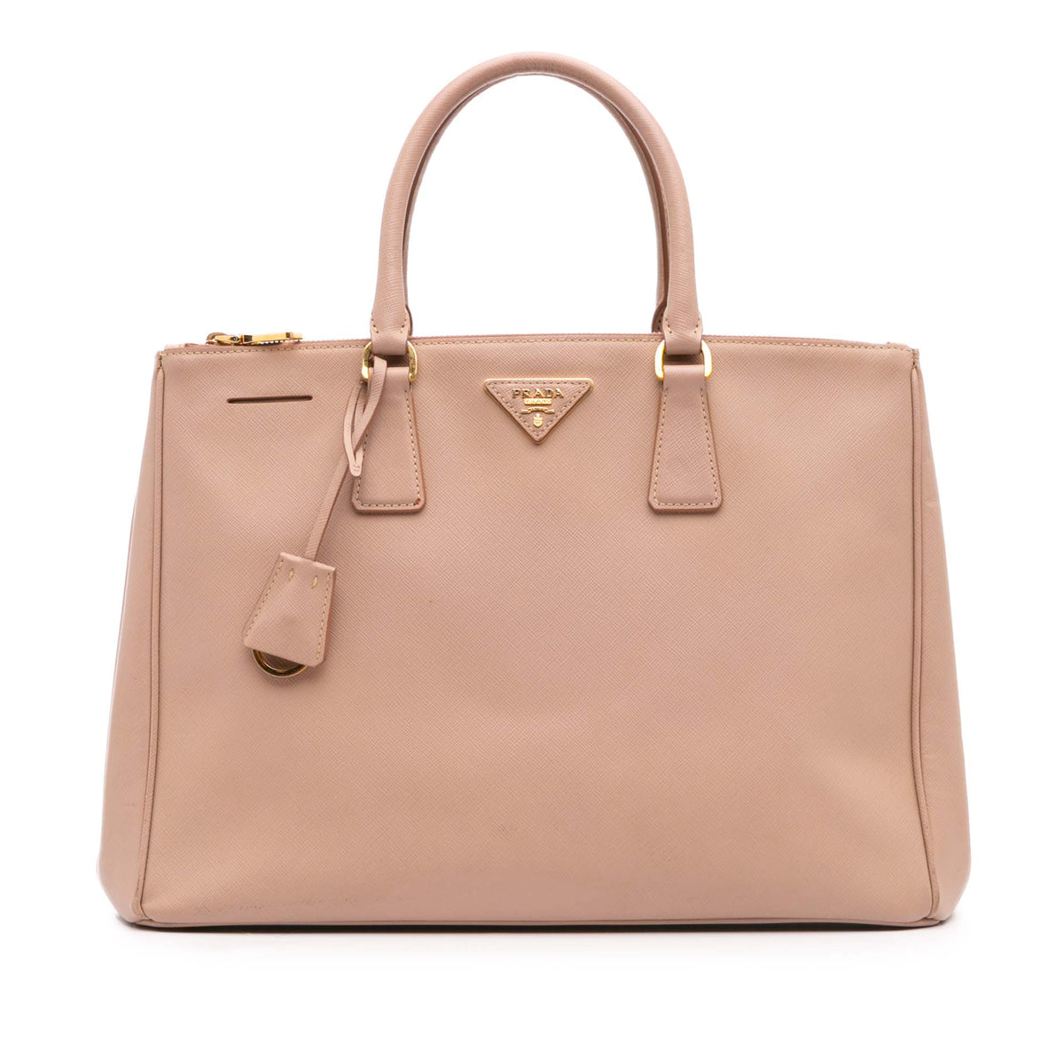 Large Saffiano Lux Galleria Double Zip Satchel
