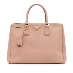 Large Saffiano Lux Galleria Double Zip Satchel