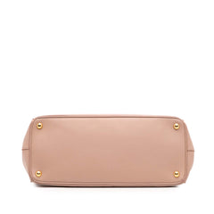 Large Saffiano Lux Galleria Double Zip Satchel