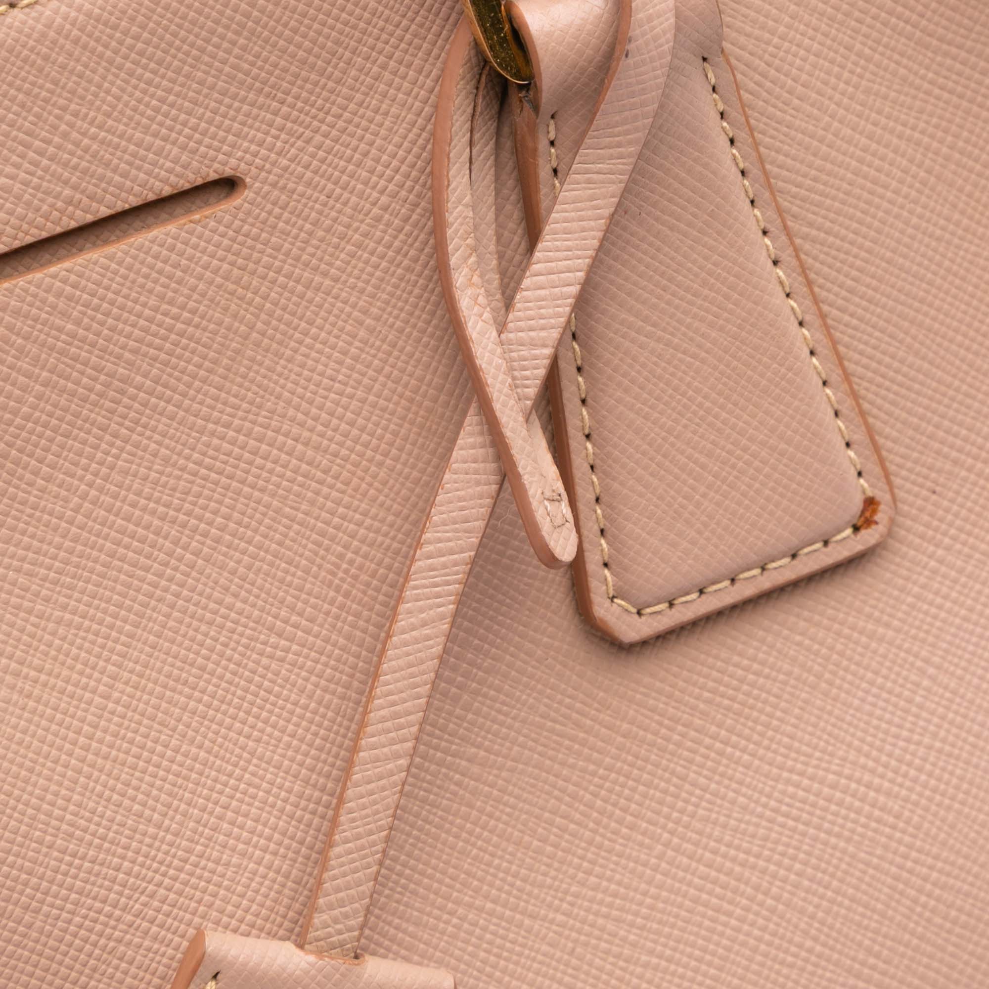 Large Saffiano Lux Galleria Double Zip Satchel