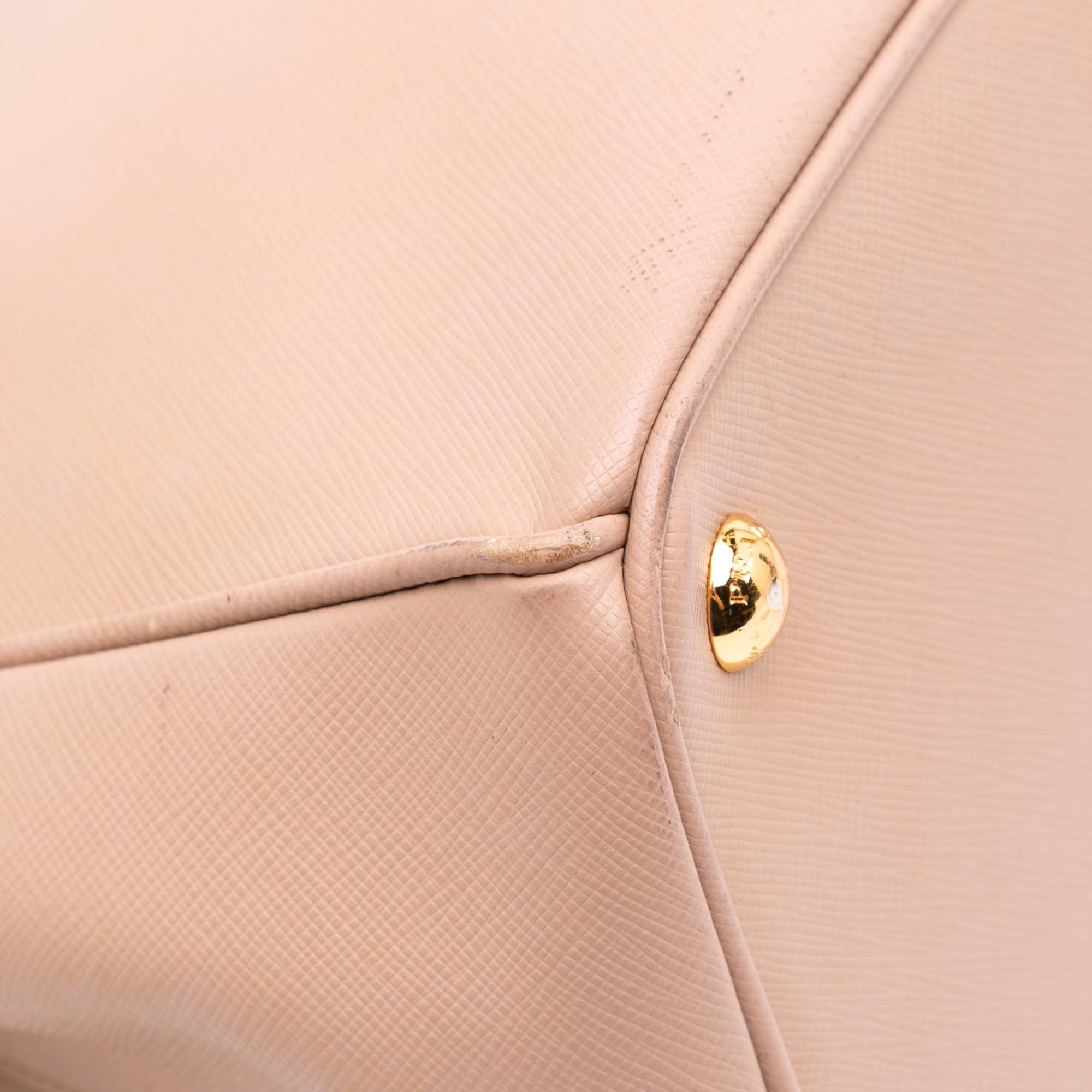 Large Saffiano Lux Galleria Double Zip Satchel
