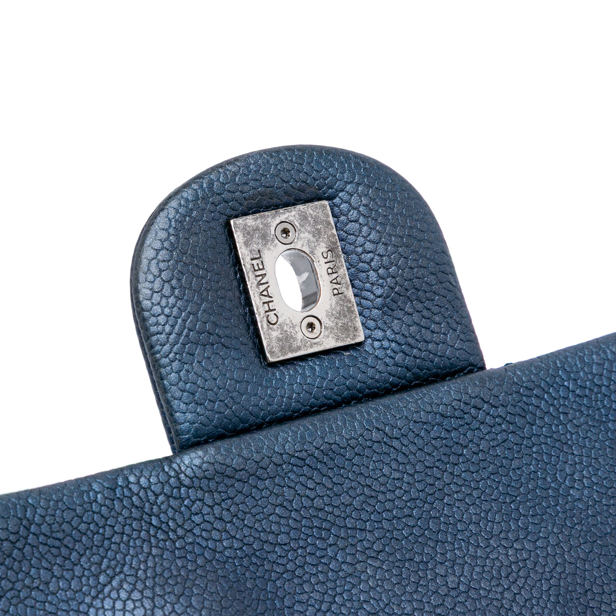 Jumbo Iridescent Quilted Caviar Easy Flap