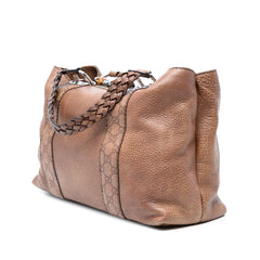 Guccissima Trimmed Leather Bamboo Libeccio Tote