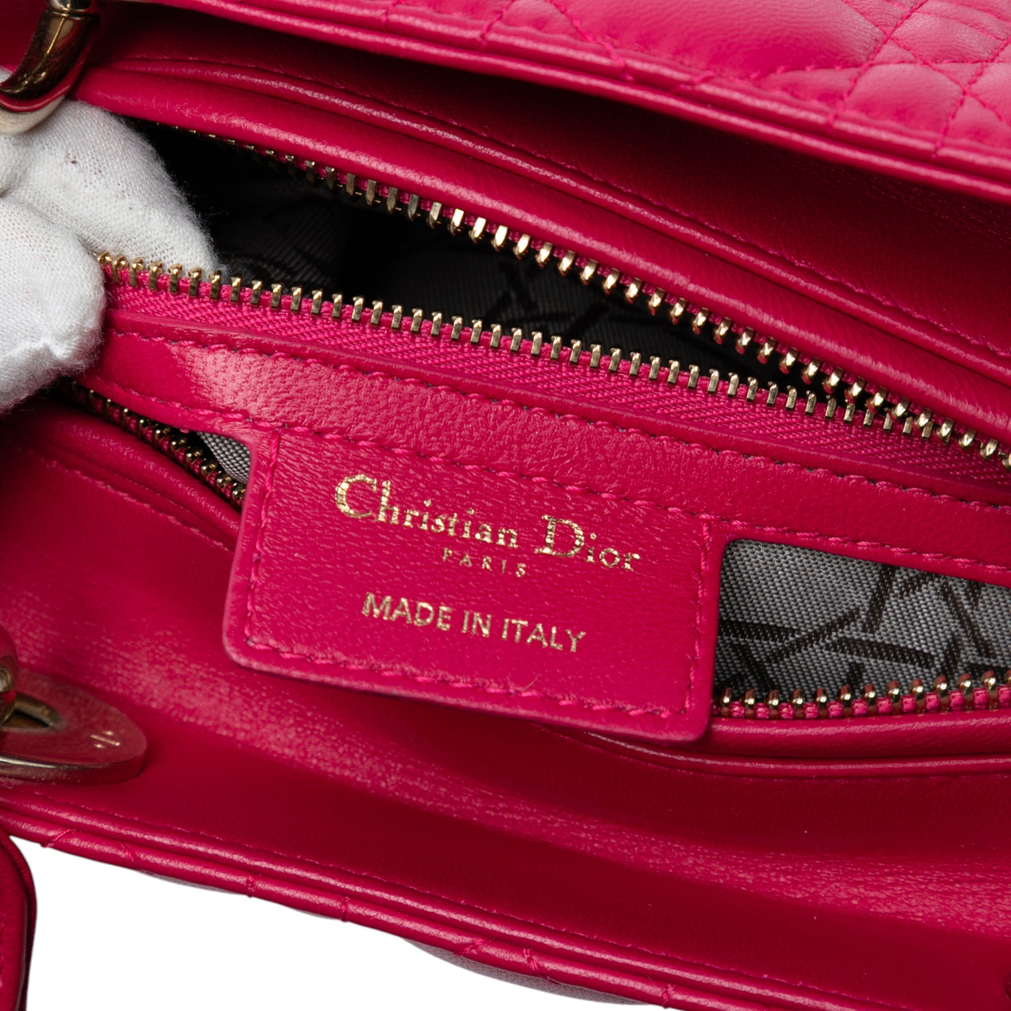 Medium Lambskin Cannage Lady Dior