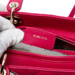 Medium Lambskin Cannage Lady Dior