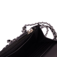 CC Quilted Patent Wallet On Chain