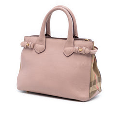 Small Calfskin and House Check Banner Satchel