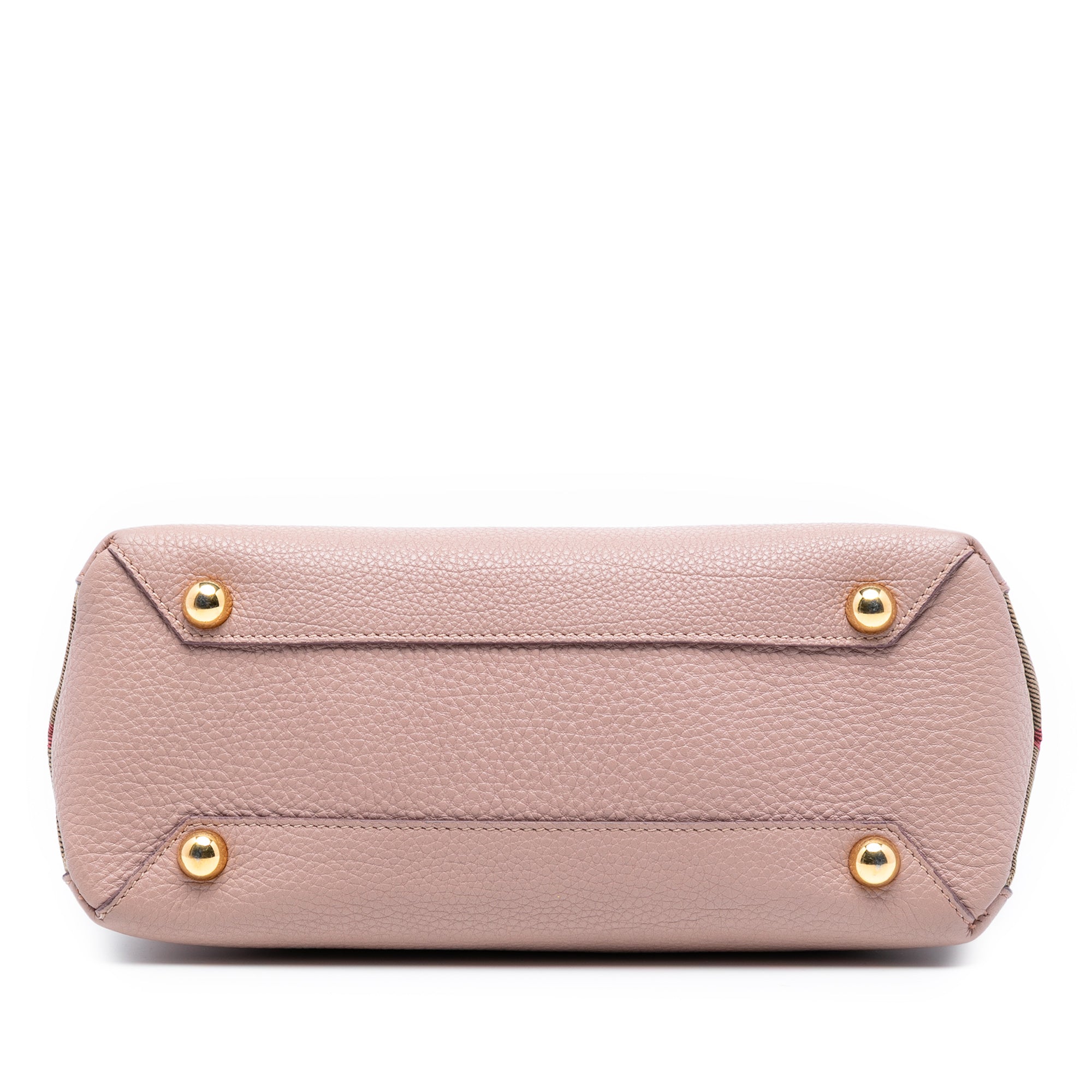 Small Calfskin and House Check Banner Satchel