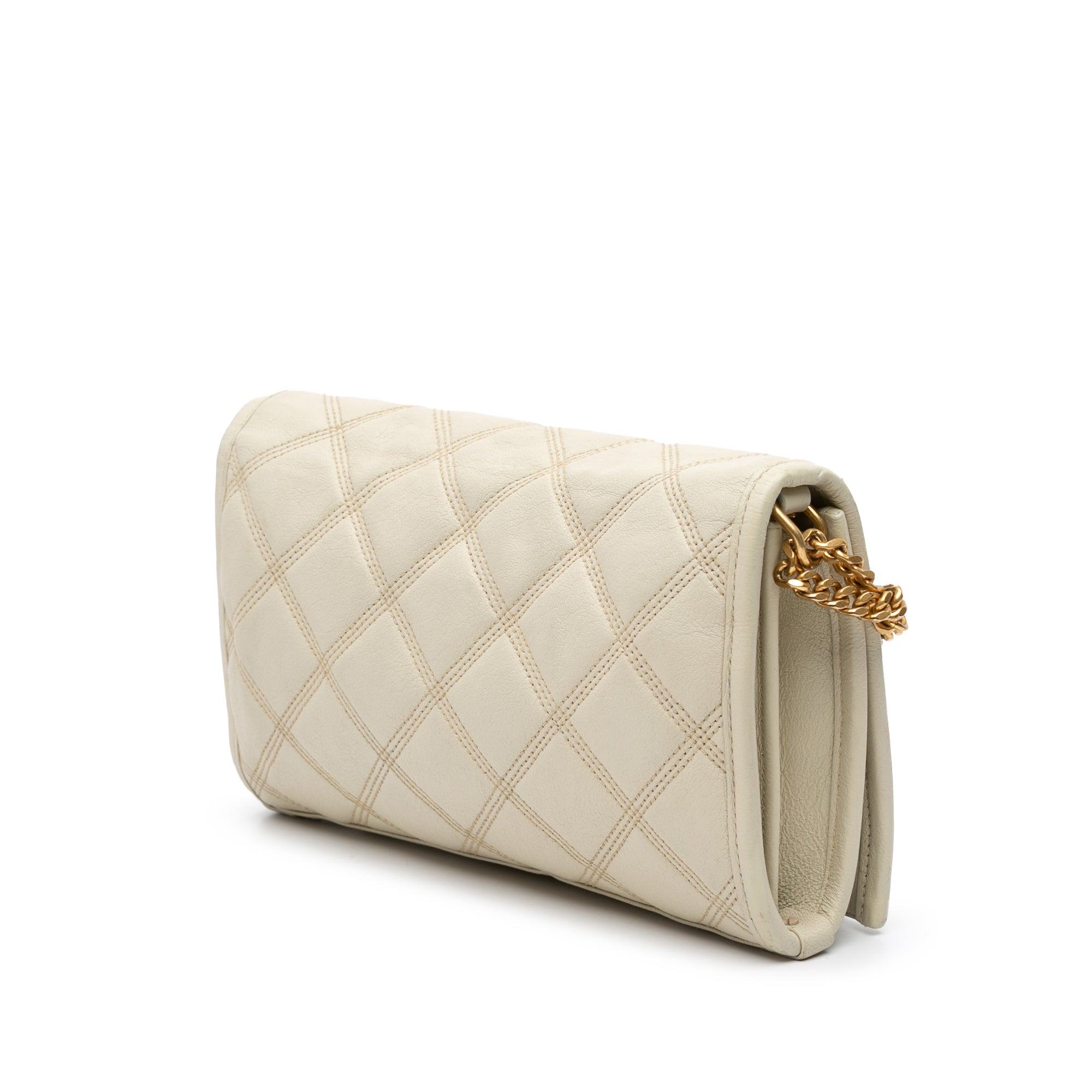 Quilted Lambskin Diamond Becky Chain Wallet