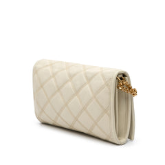 Quilted Lambskin Diamond Becky Chain Wallet