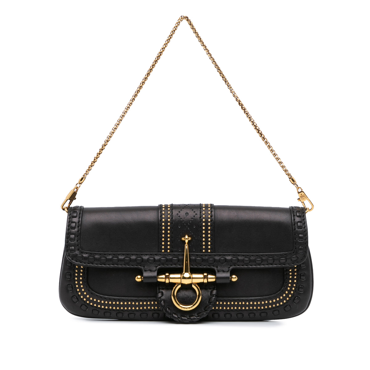 Leather Snaffle Bit Chain Shoulder Bag