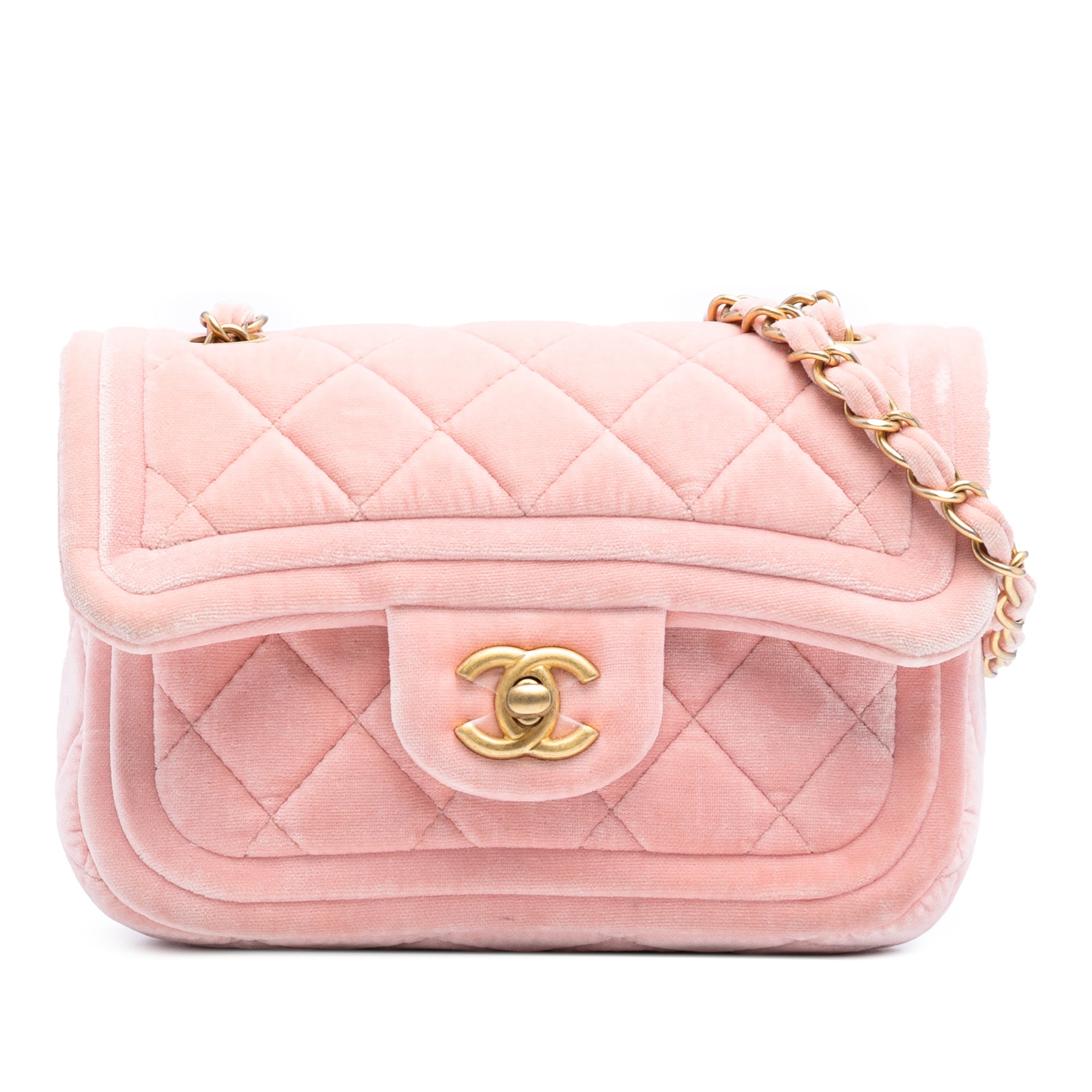 Mini Quilted Velvet Double Frame Flap