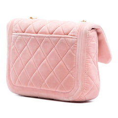 Mini Quilted Velvet Double Frame Flap