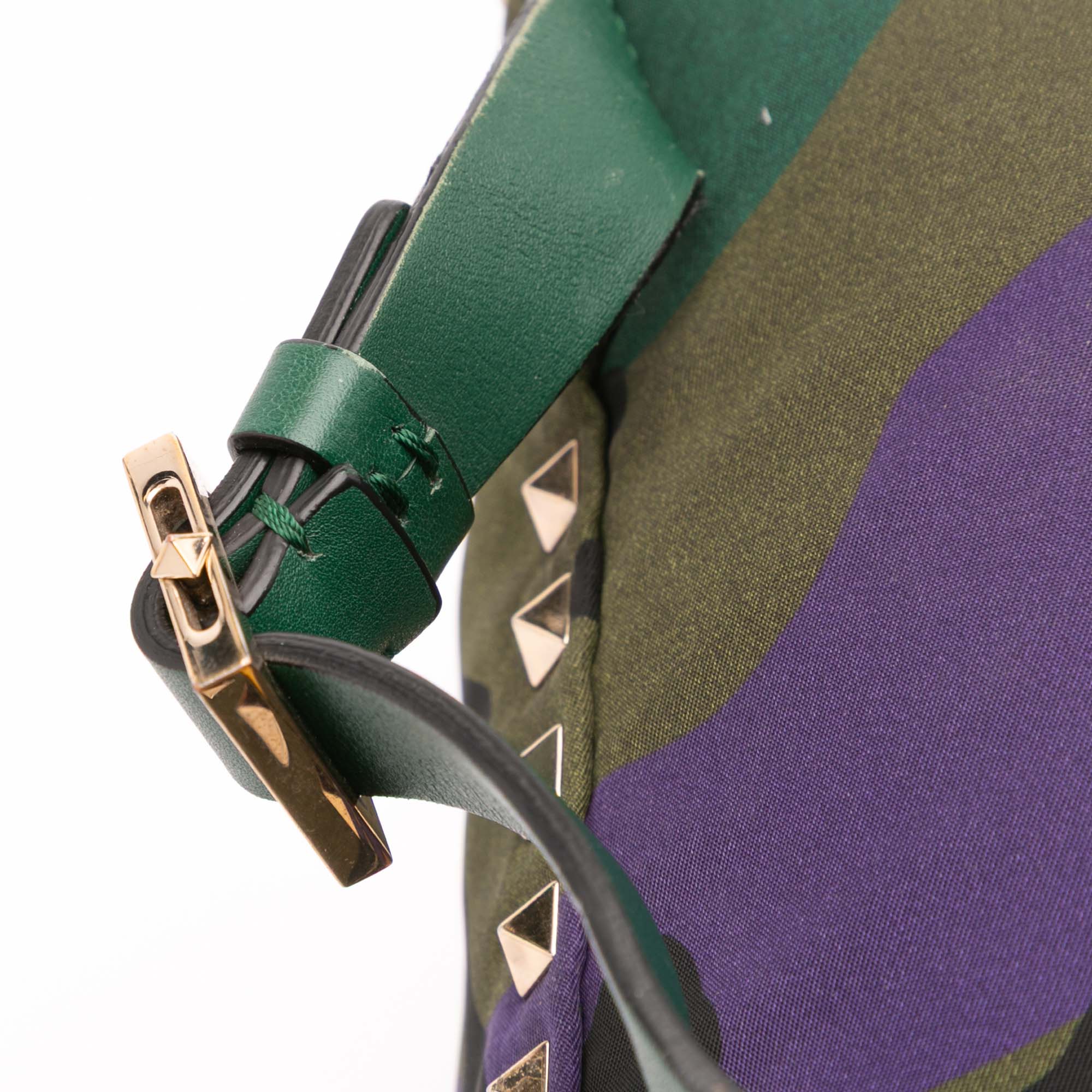 Printed Nylon Camouflage Rockstud Backpack