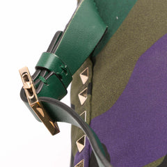 Printed Nylon Camouflage Rockstud Backpack