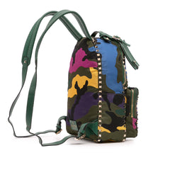 Printed Nylon Camouflage Rockstud Backpack