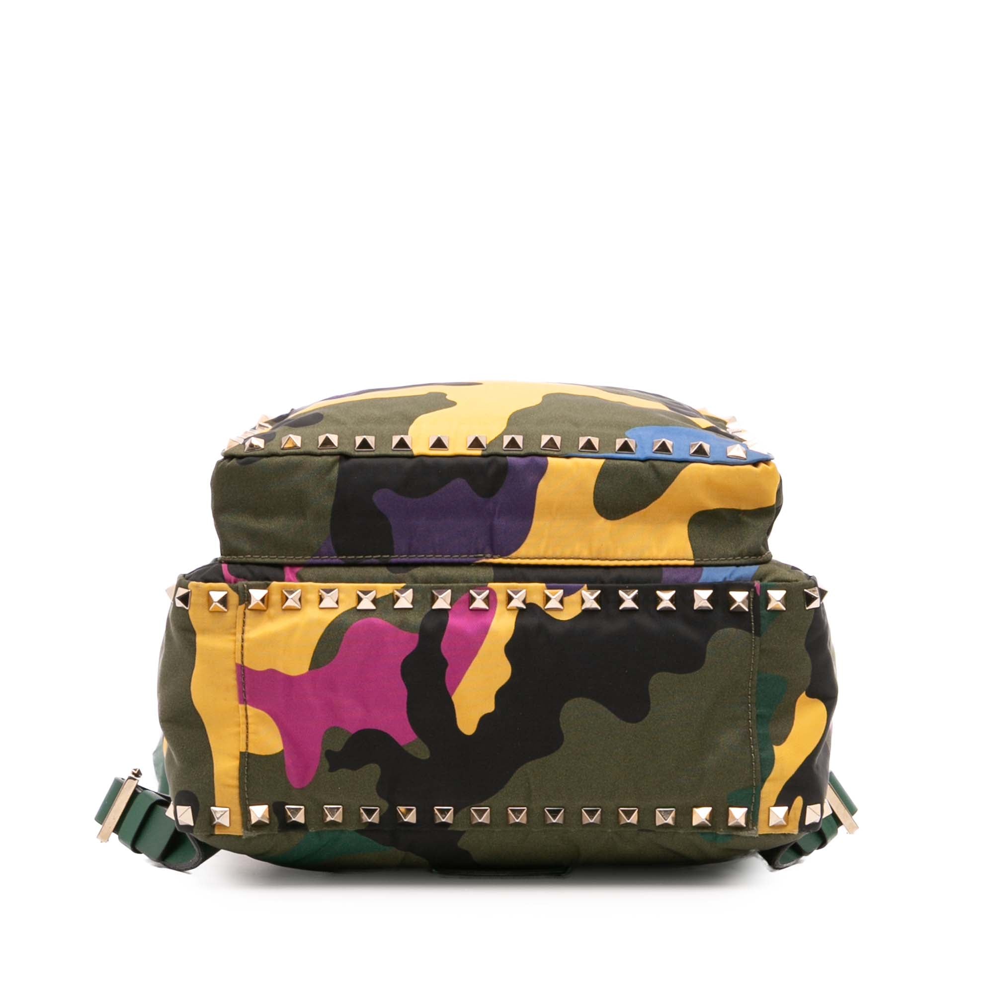 Printed Nylon Camouflage Rockstud Backpack