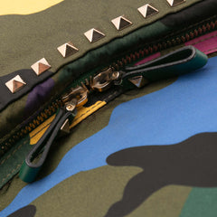 Printed Nylon Camouflage Rockstud Backpack