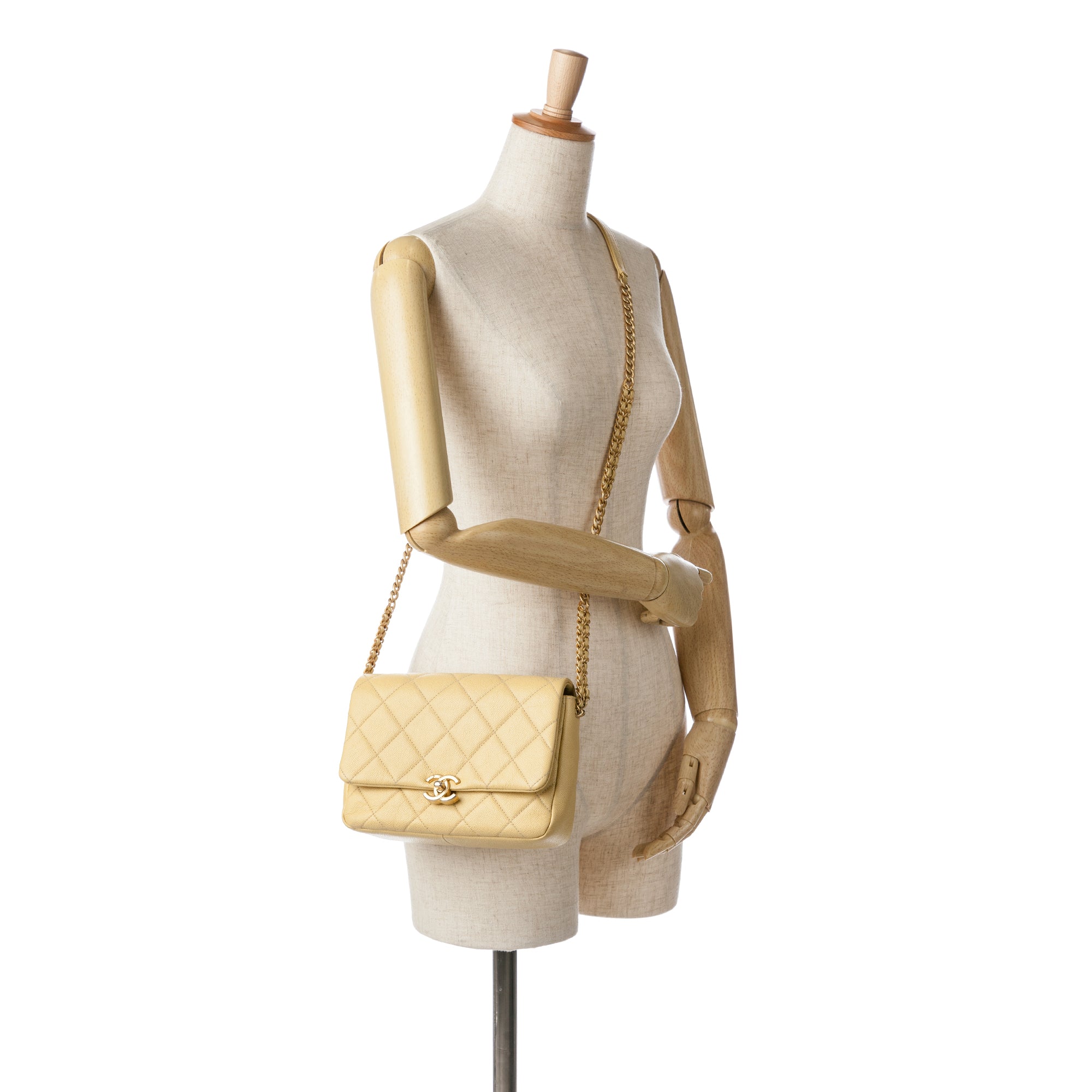 Small Quilted Caviar Chain Melody Flap