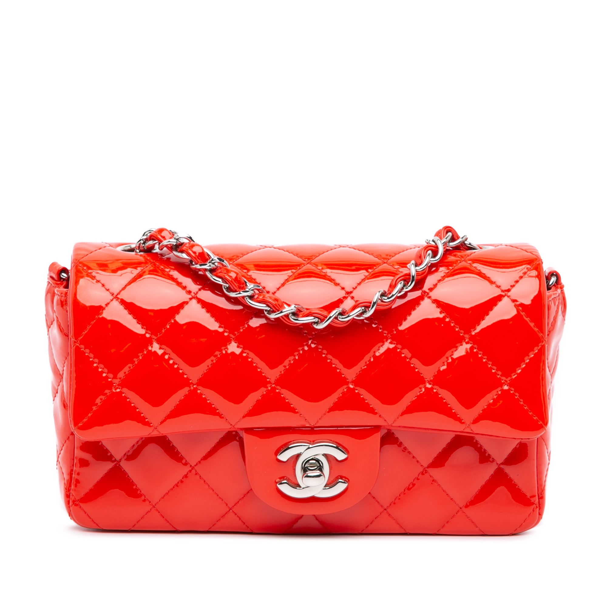 Mini Rectangular Classic Patent Single Flap