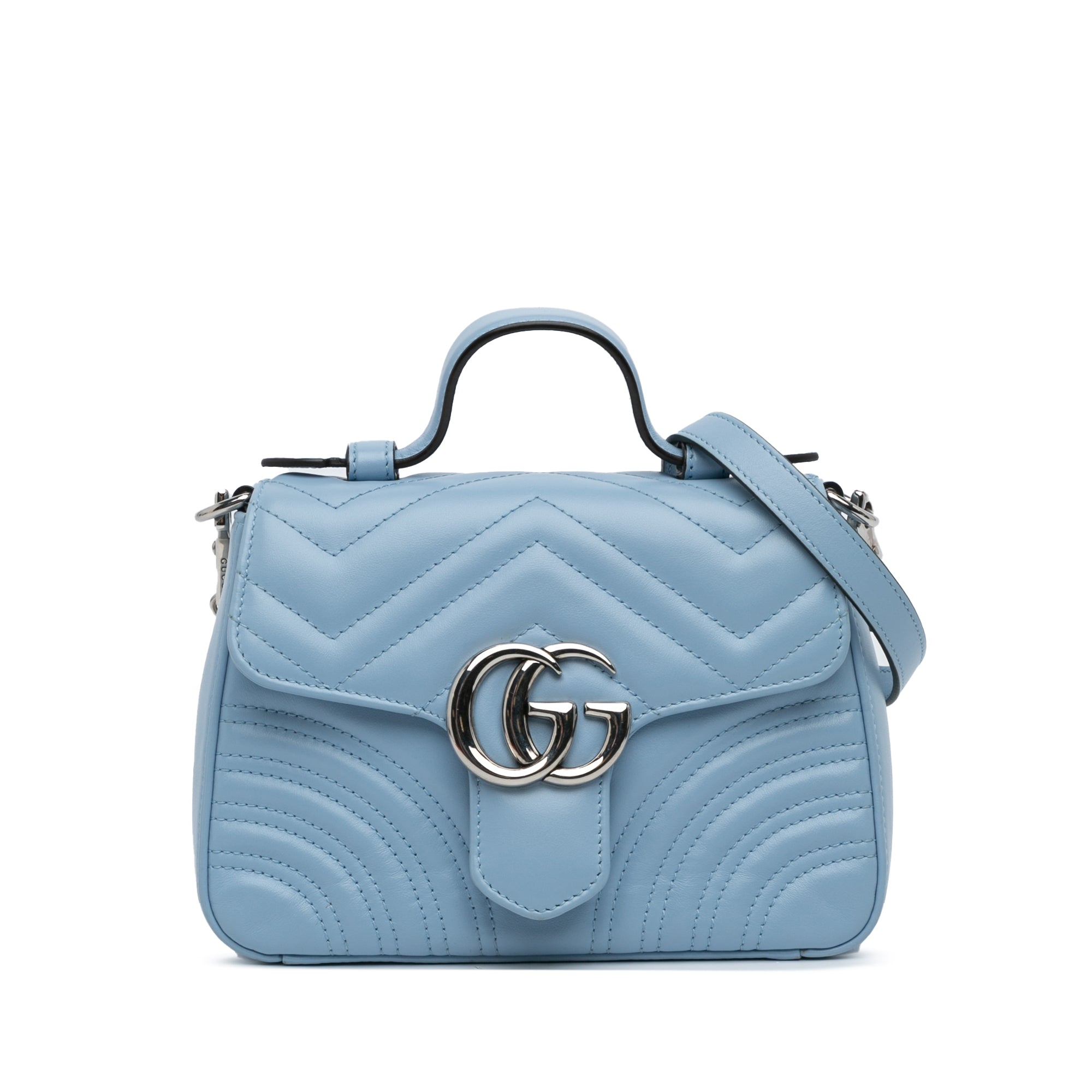 Mini Leather GG Marmont Top Handle Satchel