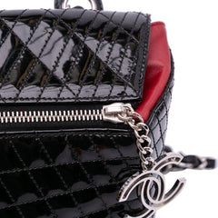 Quilted Patent Geometric Kaleidoscope Shoulder Bag
