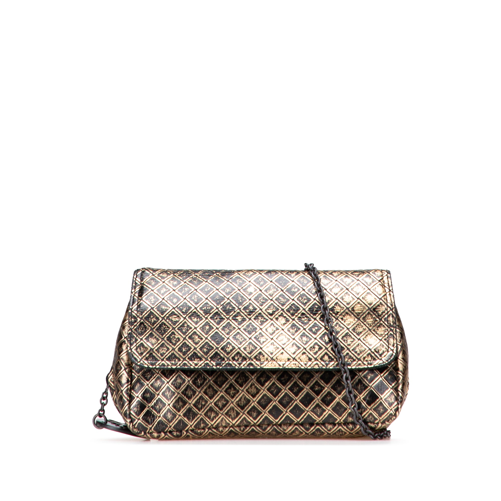 Metallic Calfskin Intrecciomirage Chain Flap Crossbody