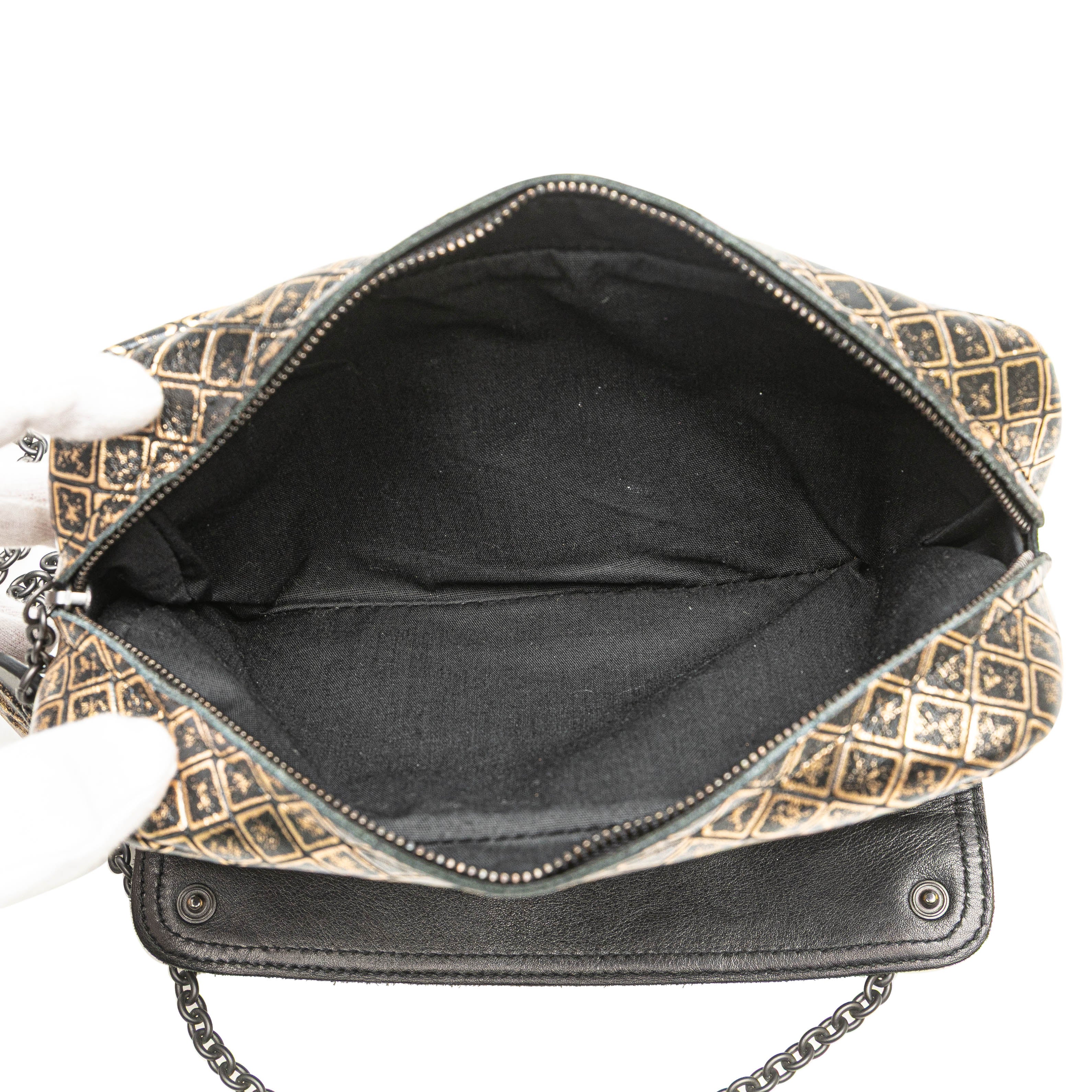 Metallic Calfskin Intrecciomirage Chain Flap Crossbody