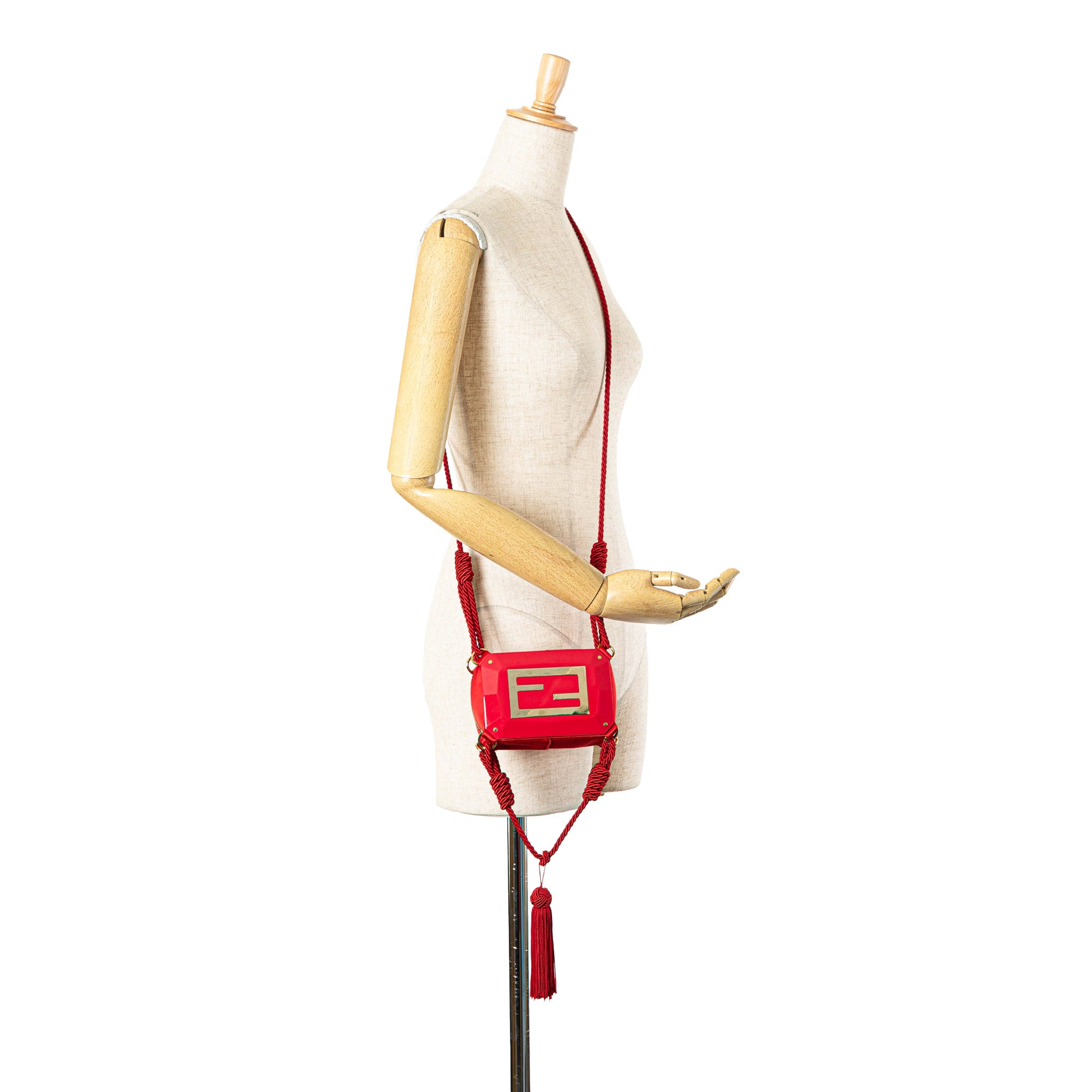 Mini FF PVC Satin Tassel Crossbody