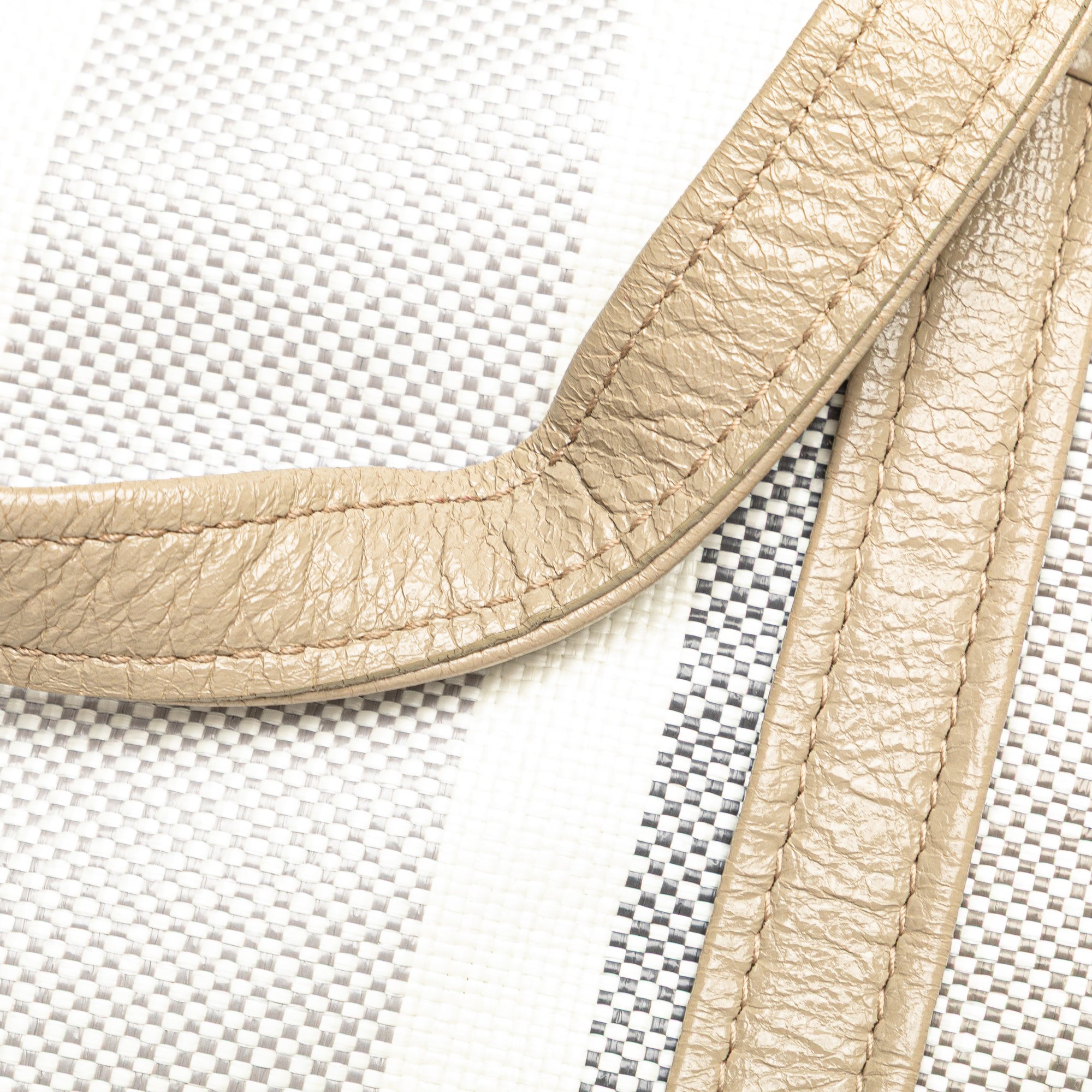 Medium Woven Calfskin Barbes East West Shopper Bag