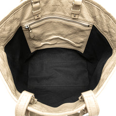 Medium Woven Calfskin Barbes East West Shopper Bag