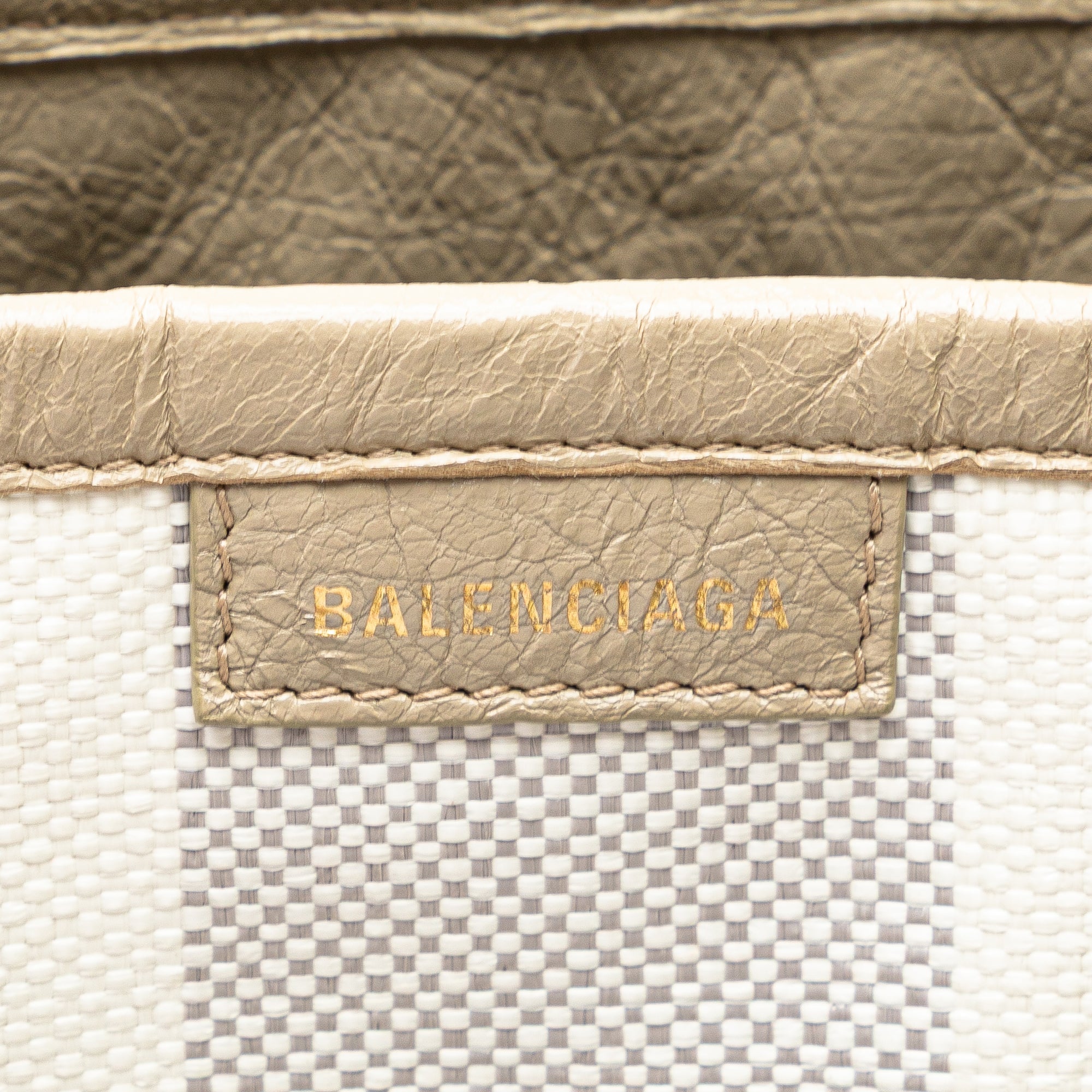Medium Woven Calfskin Barbes East West Shopper Bag